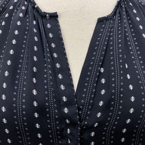 Ecru Womans Black Silk Blouse Small Button Front Long Sleeves Career Casual New - Picture 4 of 15